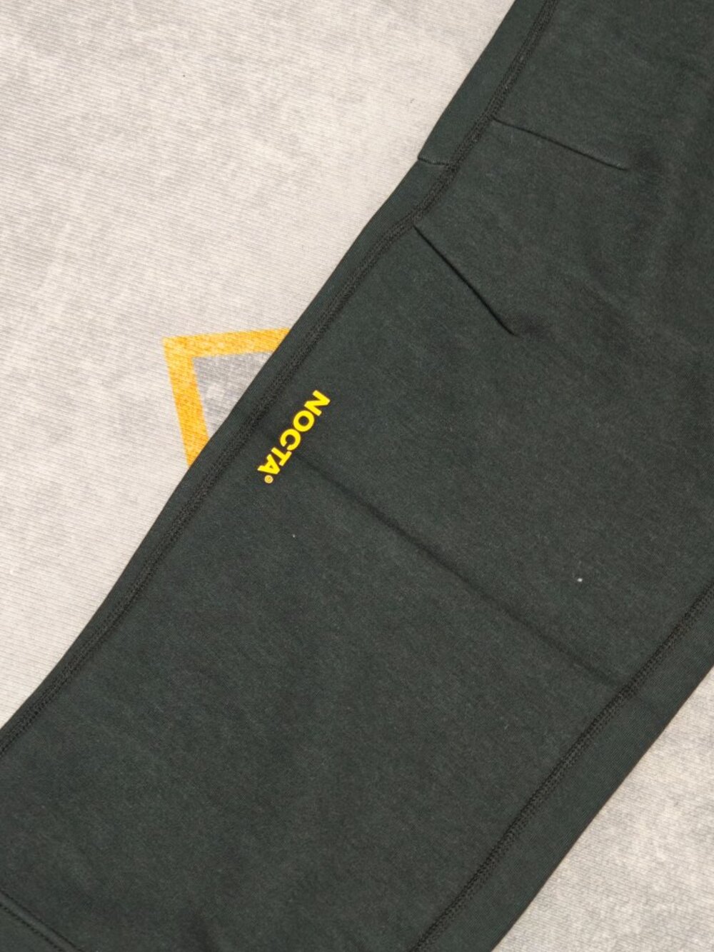 NOCTA Style Black Wide‑Leg Sweatpants Yellow Logo Zip Pocket Casual Track Pants - Picture 2 of 8